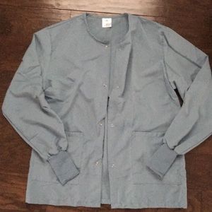 Scrub jacket. Color is a blue/green